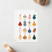 Cute Chicken Notitiekaartje (Voorkant / Achterkant in situ)