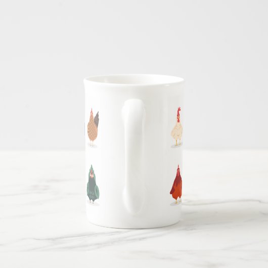 Cute Chicken Porselein Kop (Achterkant)