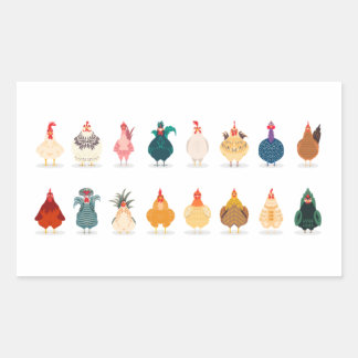 Cute Chicken Rechthoekige Sticker