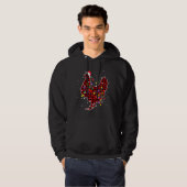 Cute Chicken Red Pset Christma Hoodie (Voorkant volledig)