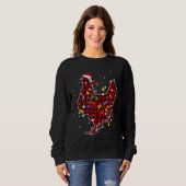 Cute Chicken Red Pset Christma Trui (Voorkant volledig)