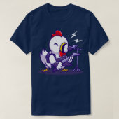Cute Chicken Rocker met gitaar Cartoon T-shirt (Design voorkant)