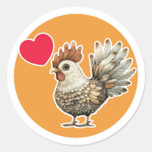 Cute Chicken Ronde Sticker