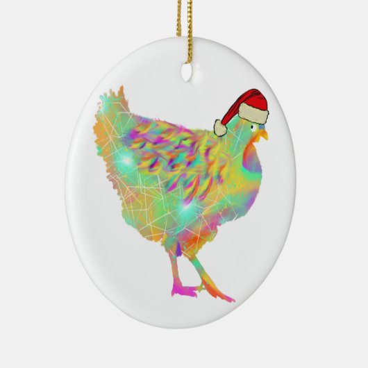 Cute chicken Santa Keramisch Ornament (Rechts)