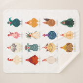 Cute Chicken Sherpa Deken (Voorkant (horizontaal))
