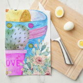 Cute Chicken Soup voor de Soul Kitchen Towel Theedoek (Quarter Fold)