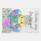 Cute Chicken Soup voor de Soul Kitchen Towel Theedoek (Horizontaal)