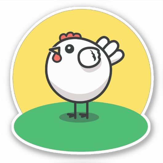 Cute Chicken Sticker (Voorkant)