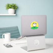 Cute Chicken Sticker (Laptop op bureau)