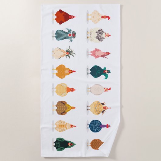 Cute Chicken Strandlaken (Voorkant)