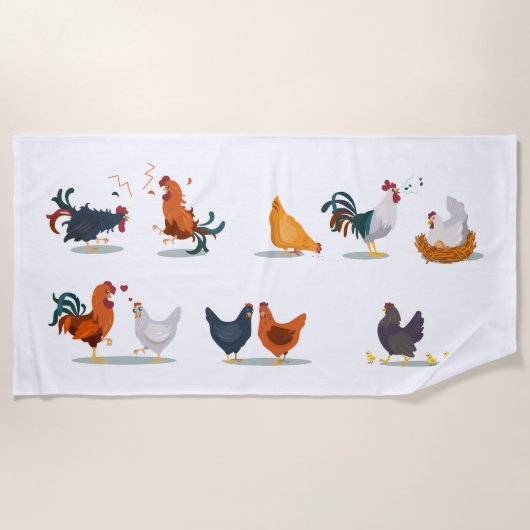 Cute Chicken Strandlaken (Voorkant)