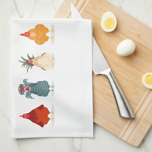 Cute Chicken Theedoek (Quarter Fold)