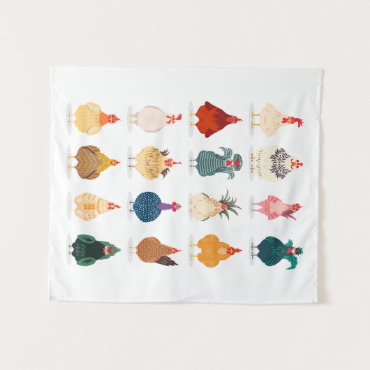 Cute Chicken Wandkleed (Voorkant (horizontaal))