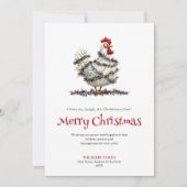Cute Chickens Funny Watercolor Christmas Greeting Feestdagenkaart (Voorkant)