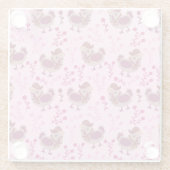 Cute Chickens Glazen Onderzetter (Achterkant)