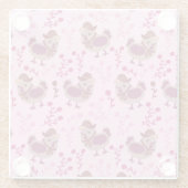 Cute Chickens Glazen Onderzetter (Achterkant)