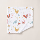 Cute Chickens Hens and Baby Chicks Bad Handdoek (Wasdoekje)