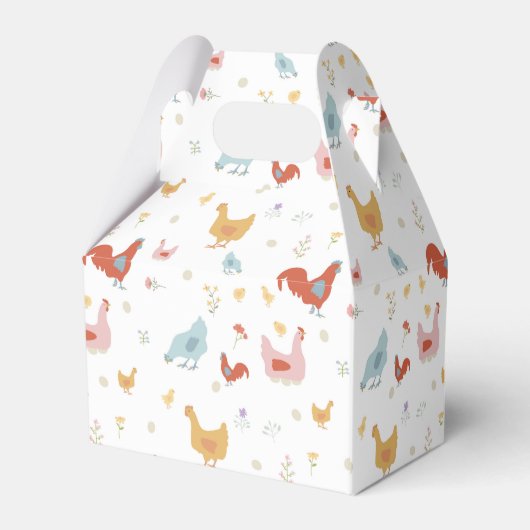 Cute Chickens Hens and Baby Chicks Bedankdoosjes (Achterkant)