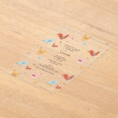 Cute Chickens Hens and Baby Chicks Bridal Shower Acryl Uitnodigingen (Laagn)