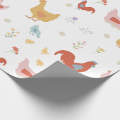 Cute Chickens Hens and Baby Chicks Cadeaupapier (Hoek)