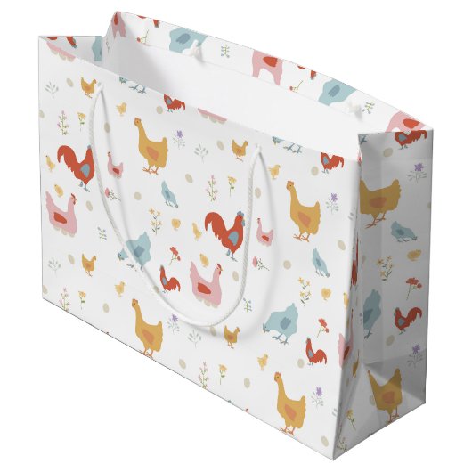 Cute Chickens Hens and Baby Chicks Groot Cadeauzakje (Achterkant Gekanteld)
