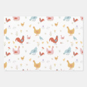 Cute Chickens Hens and Baby Chicks Inpakpapier Vel (Voorkant)