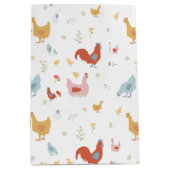 Cute Chickens Hens and Baby Chicks Medium Cadeauzakje (Voorkant)