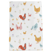 Cute Chickens Hens and Baby Chicks Medium Cadeauzakje (Achterkant)