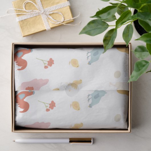 Cute Chickens Hens and Baby Chicks Tissuepapier (Geschenk)