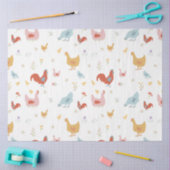 Cute Chickens Hens and Baby Chicks Tissuepapier (Craft)