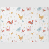 Cute Chickens Hens and Baby Chicks Tissuepapier (Voorkant)