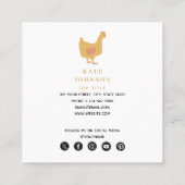 Cute Chickens Hens and Baby Chicks Vierkante Visitekaartje (Achterkant)