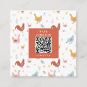 Cute Chickens Hens and Baby Chicks Vierkante Visitekaartje (Voorkant)