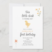 Cute Chickens Hens and Chick Turning One Birthday Kaart (Voorkant)