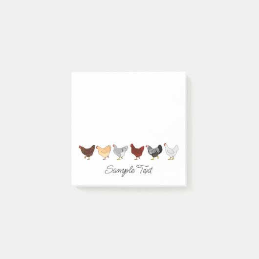 cute chickens in a row post-it® notes (Voorkant)