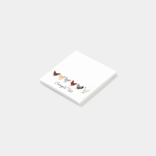 cute chickens in a row post-it® notes (Schuin)