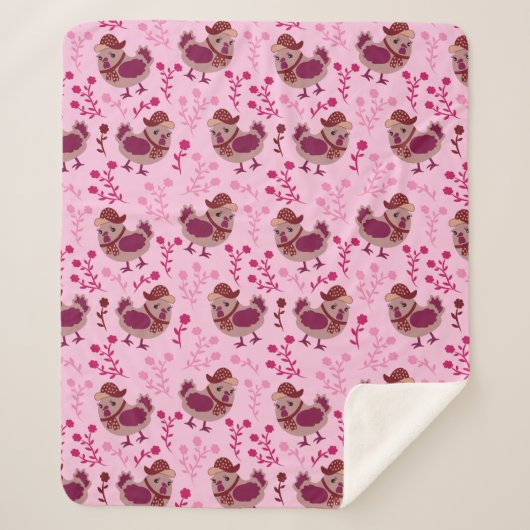 Cute Chickens Sherpa Deken (Voorkant)