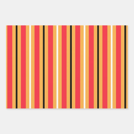 Cute Chickens Stripes Wrapping Paper Set van 3 (Voorkant 3)