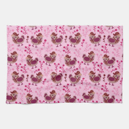 Cute Chickens Theedoek