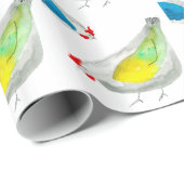 Cute chickens watercolor art cadeaupapier (Rol Hoek)