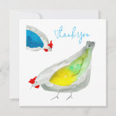 Cute chickens watercolor art notitiekaartje (Voorkant)