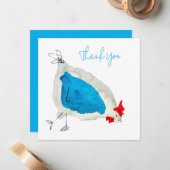 Cute chickens watercolor art notitiekaartje (Voorkant / Achterkant in situ)