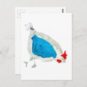 Cute chickens watercolor briefkaart (Voorkant / Achterkant)