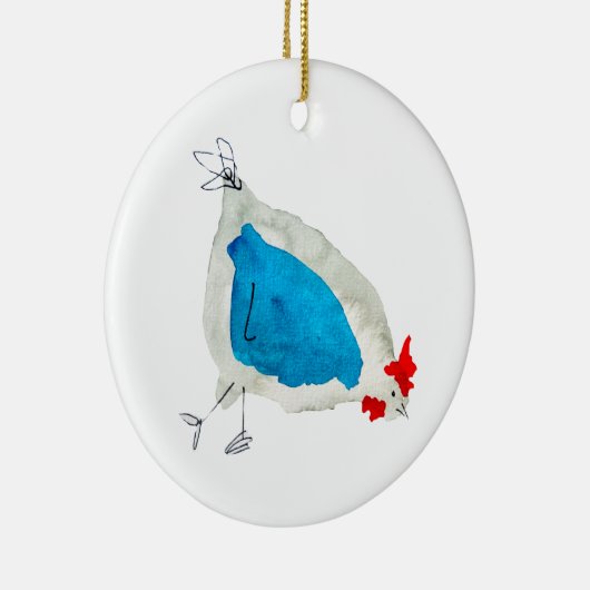 Cute chickens watercolor keramisch ornament (Rechts)