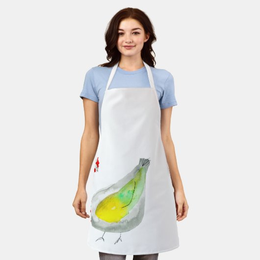 Cute chickens watercolor schort (Gedragen)