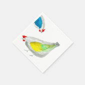Cute chickens watercolor servet (Hoek)