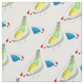 Cute chickens watercolor stof (Swatch)
