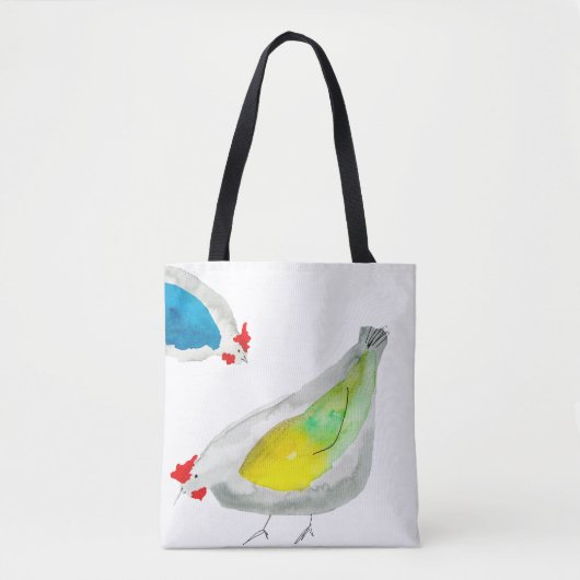 Cute chickens watercolor tote bag (Voorkant)