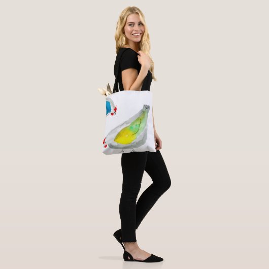 Cute chickens watercolor tote bag (Op model)