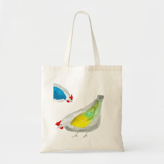 Cute chickens watercolor tote bag (Voorkant)